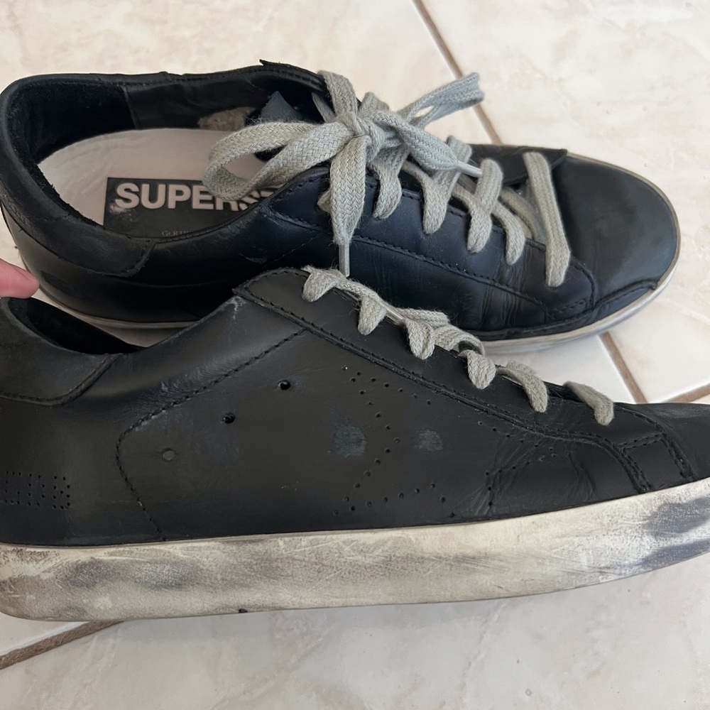 Golden Goose Black Perforated Superstars, size 35/5 star ⭐️ - Picture 8 of 12